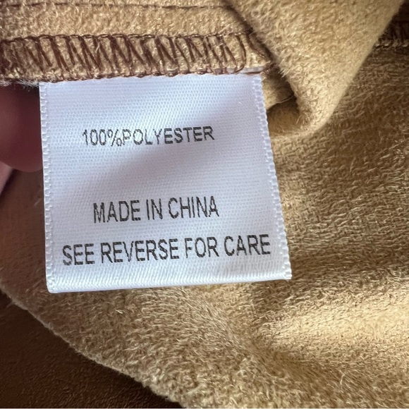 Lucy Paris Womens Faux Leather Paperbag-Waist Pants, Cognac, S - Picture 10 of 11